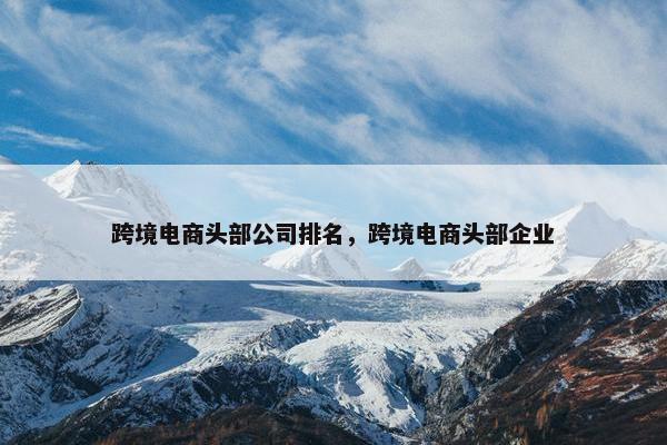 跨境电商头部公司排名，跨境电商头部企业