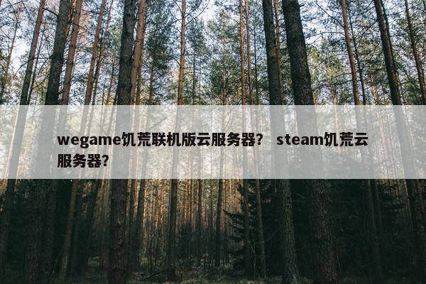 wegame饥荒联机版云服务器？ steam饥荒云服务器？