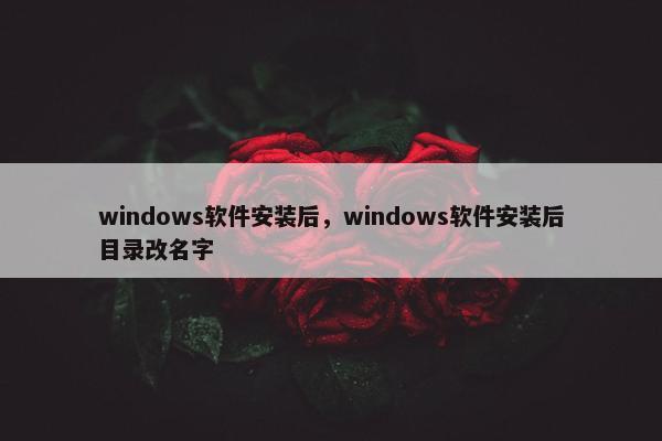 windows软件安装后，windows软件安装后目录改名字