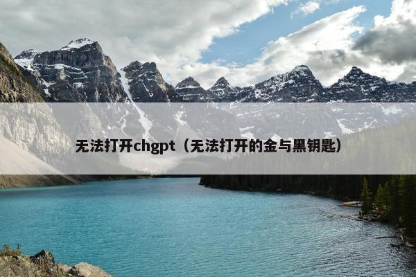 无法打开chgpt（无法打开的金与黑钥匙）