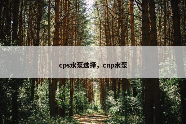 cps水泵选择，cnp水泵
