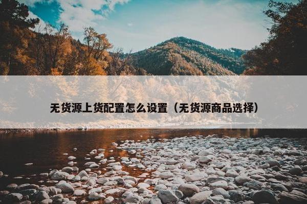 无货源上货配置怎么设置（无货源商品选择）