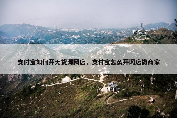 支付宝如何开无货源网店，支付宝怎么开网店做商家