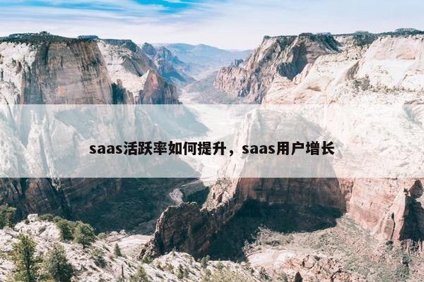 saas活跃率如何提升，saas用户增长