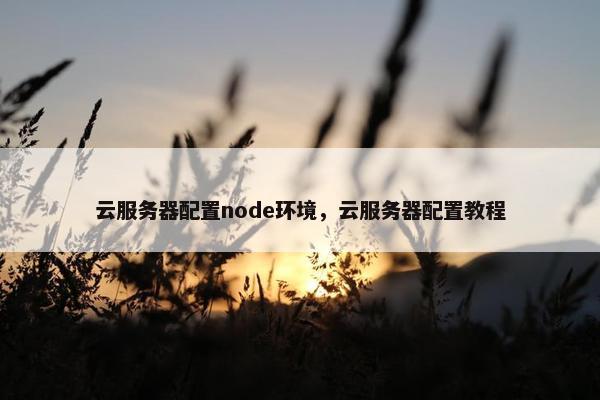 云服务器配置node环境，云服务器配置教程