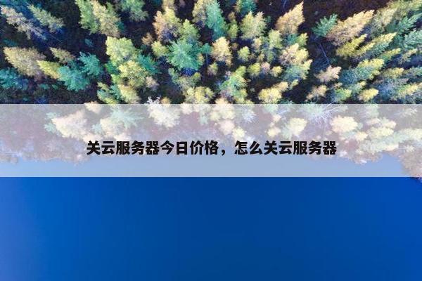关云服务器今日价格，怎么关云服务器