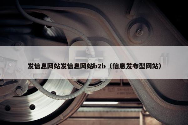 发信息网站发信息网站b2b（信息发布型网站）