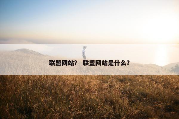 联盟网站？ 联盟网站是什么？