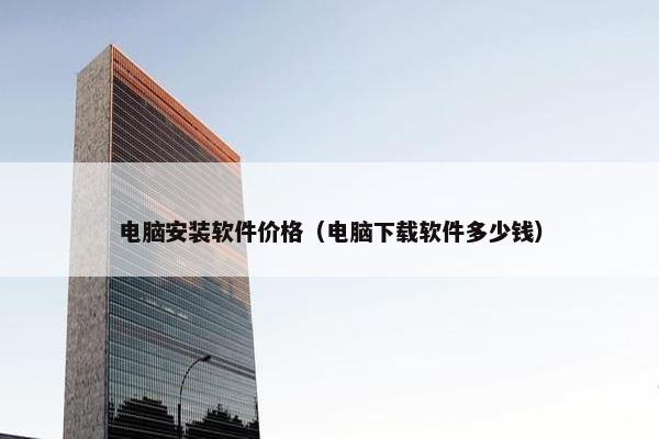 电脑安装软件价格（电脑下载软件多少钱）