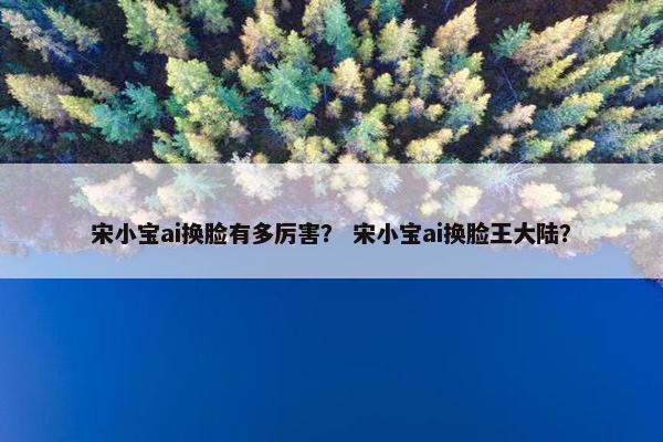 宋小宝ai换脸有多厉害？ 宋小宝ai换脸王大陆？