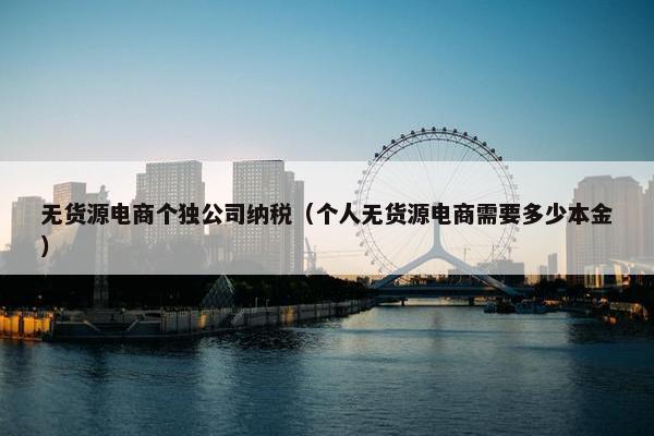 无货源电商个独公司纳税（个人无货源电商需要多少本金）