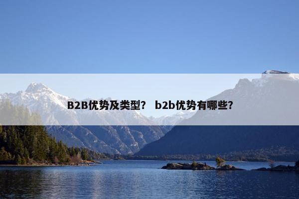 B2B优势及类型？ b2b优势有哪些？
