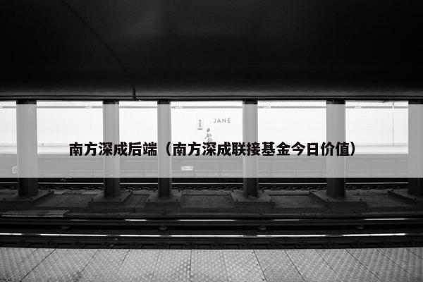 南方深成后端（南方深成联接基金今日价值）