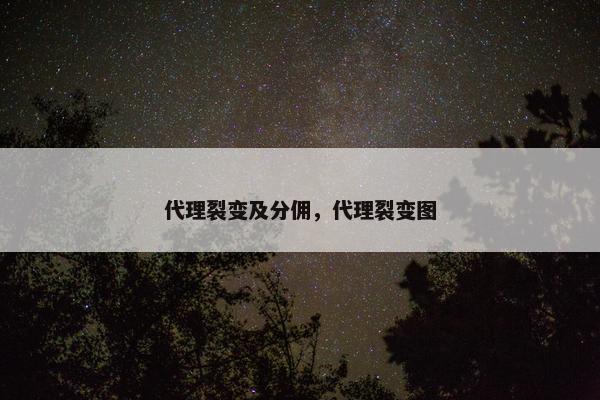 代理裂变及分佣，代理裂变图