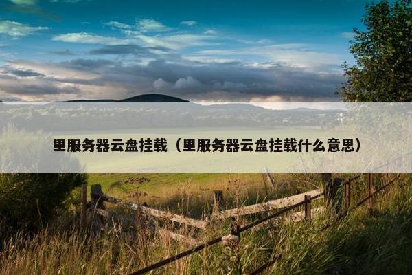里服务器云盘挂载（里服务器云盘挂载什么意思）