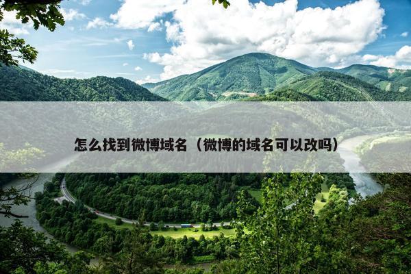 怎么找到微博域名（微博的域名可以改吗）