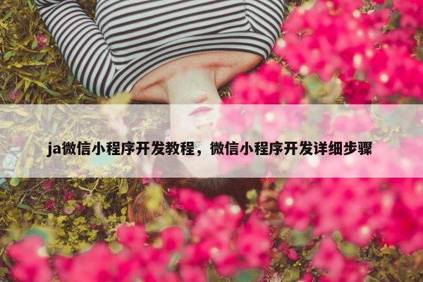 ja微信小程序开发教程，微信小程序开发详细步骤
