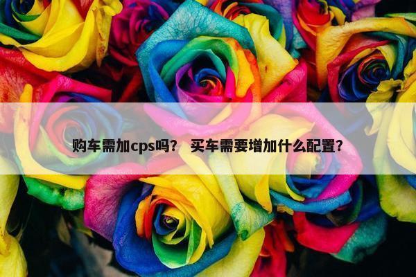 购车需加cps吗？ 买车需要增加什么配置？