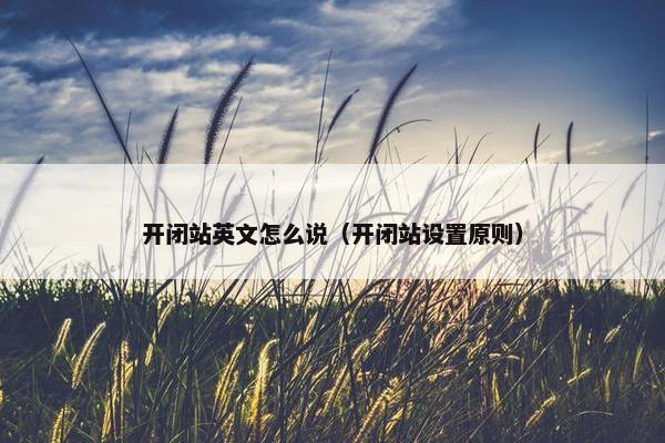 开闭站英文怎么说（开闭站设置原则）