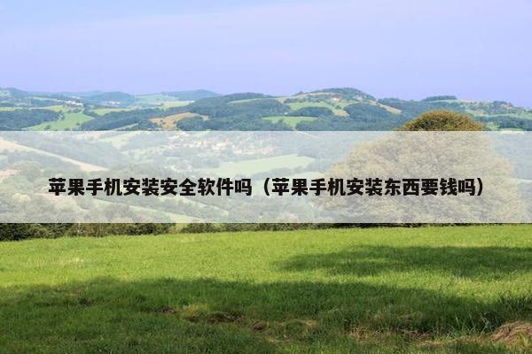 苹果手机安装安全软件吗（苹果手机安装东西要钱吗）