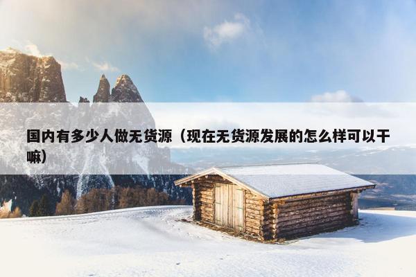 国内有多少人做无货源（现在无货源发展的怎么样可以干嘛）
