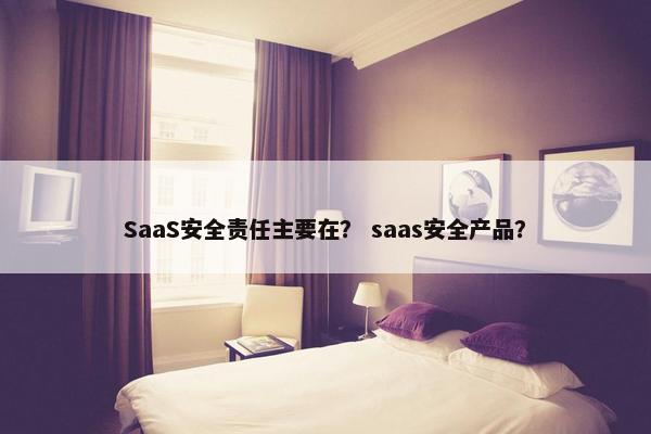 SaaS安全责任主要在？ saas安全产品？
