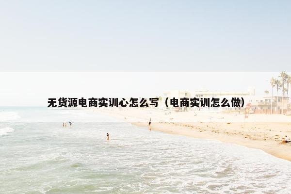 无货源电商实训心怎么写（电商实训怎么做）
