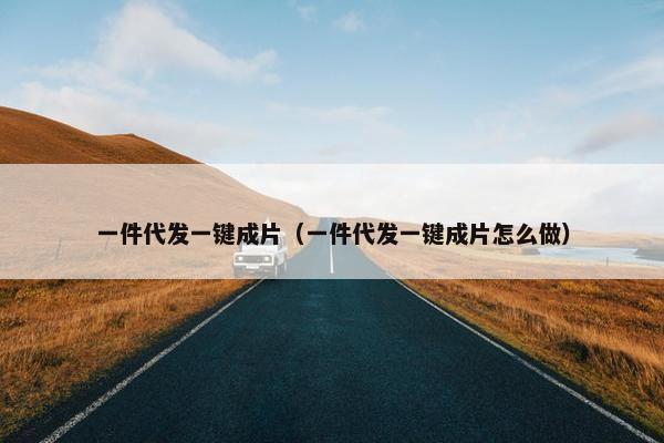 一件代发一键成片（一件代发一键成片怎么做）