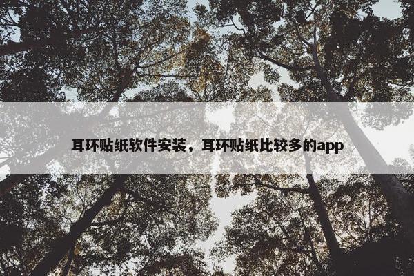 耳环贴纸软件安装，耳环贴纸比较多的app