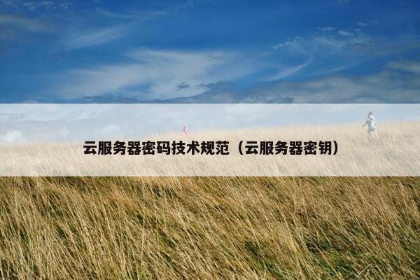 云服务器密码技术规范（云服务器密钥）