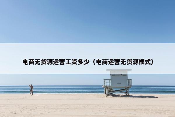 电商无货源运营工资多少（电商运营无货源模式）