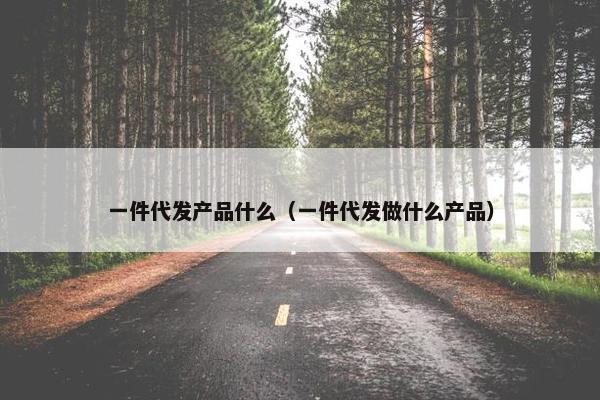 一件代发产品什么（一件代发做什么产品）