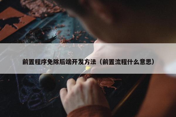 前置程序免除后端开发方法（前置流程什么意思）