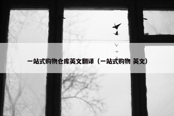 一站式购物仓库英文翻译（一站式购物 英文）