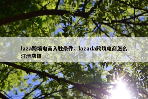 laza跨境电商入驻条件，lazada跨境电商怎么注册店铺