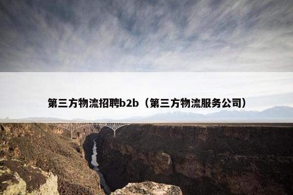 第三方物流招聘b2b（第三方物流服务公司）