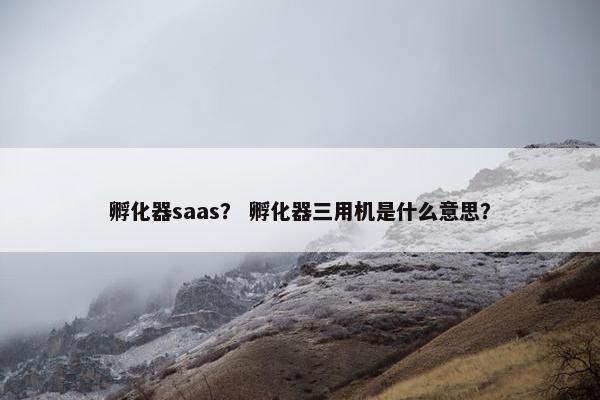 孵化器saas？ 孵化器三用机是什么意思？