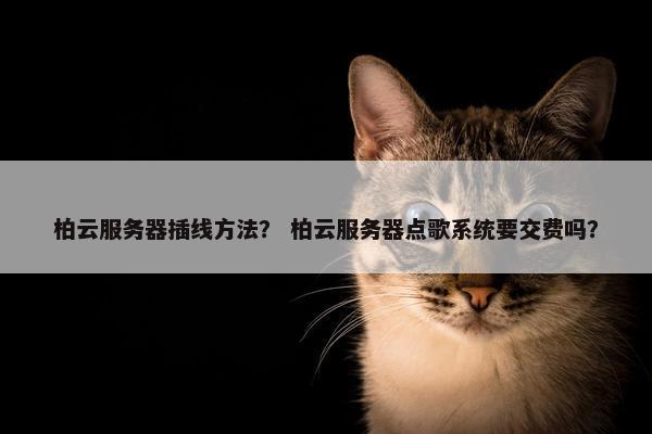 柏云服务器插线方法？ 柏云服务器点歌系统要交费吗？