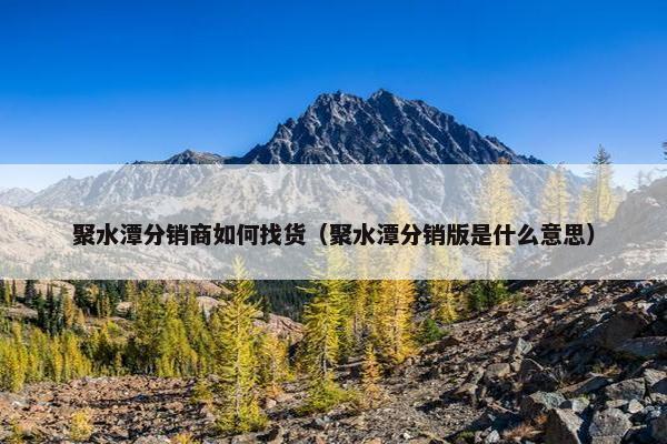 聚水潭分销商如何找货（聚水潭分销版是什么意思）