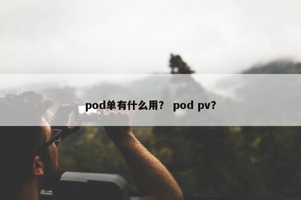 pod单有什么用？ pod pv？
