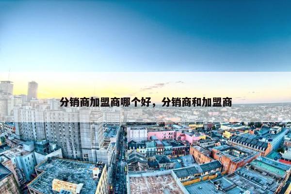 分销商加盟商哪个好，分销商和加盟商