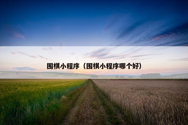 围棋小程序（围棋小程序哪个好）
