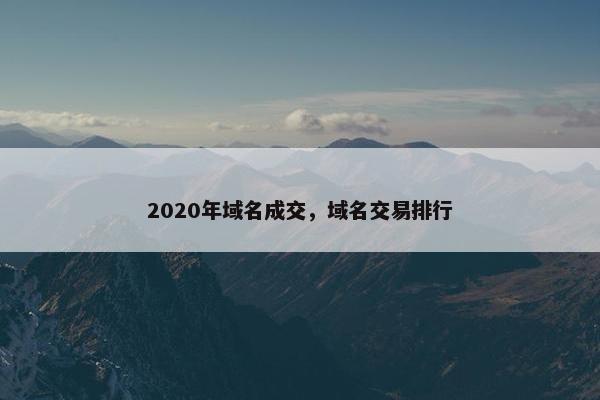 2020年域名成交，域名交易排行