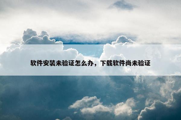 软件安装未验证怎么办，下载软件尚未验证