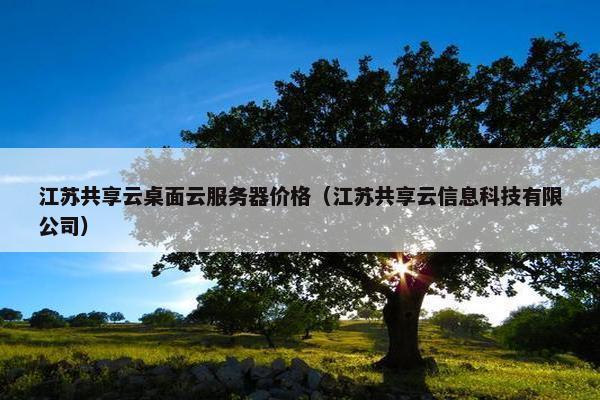 江苏共享云桌面云服务器价格（江苏共享云信息科技有限公司）