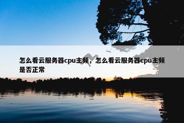 怎么看云服务器cpu主频，怎么看云服务器cpu主频是否正常