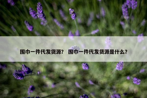 围巾一件代发货源？ 围巾一件代发货源是什么？