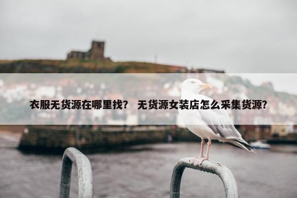 衣服无货源在哪里找？ 无货源女装店怎么采集货源？