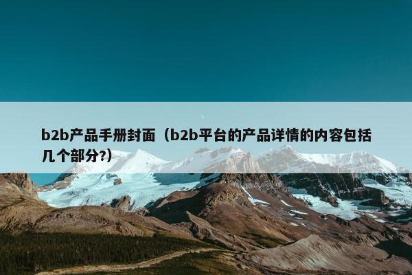 b2b产品手册封面（b2b平台的产品详情的内容包括几个部分?）