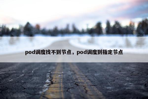 pod调度找不到节点，pod调度到指定节点